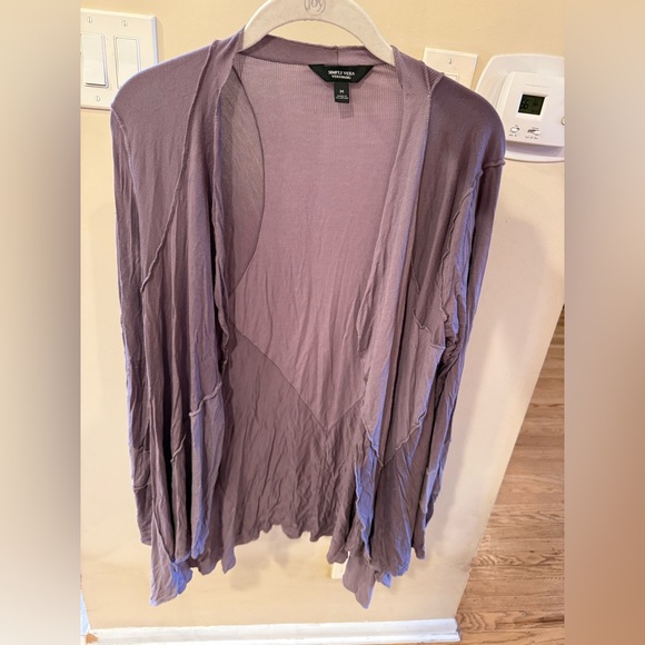 Simply Vera Vera Wang Draped Open-Front Cardigan — Size M - Picture 6 of 6